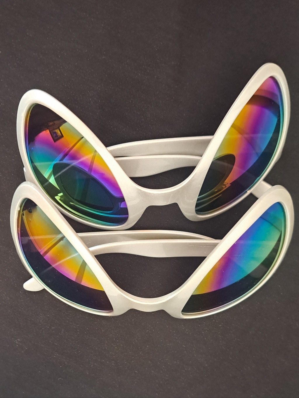 2pcs Alien Glasses Sliver Plastic Alien Sunglasses Alien Eyeglasses